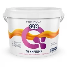 Краска воднодисперсионная, Formula Q8, фасадный по кирпичу, матовая, синяя, 2.4 кг